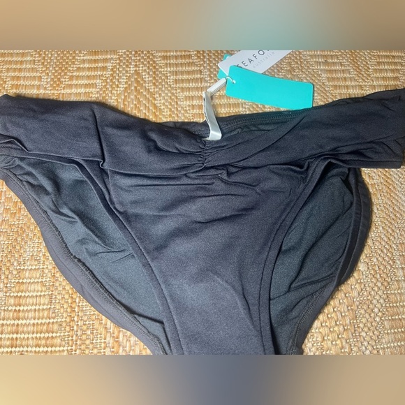 SEAFOLLY Women's V-Band Retro Black Bathing Suit Bottom, US Size 12, NWT - Picture 2 of 8